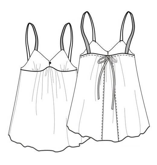 睡衣款式图-内衣/家居设计-服装设计