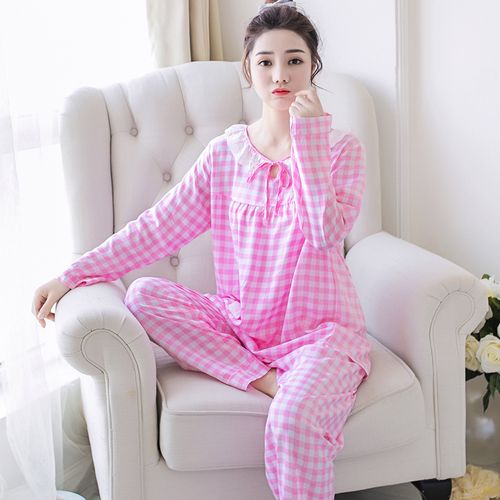热销睡衣长袖薄款女