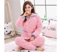 棉女厚睡衣 温暖与舒适的秋冬居家首选